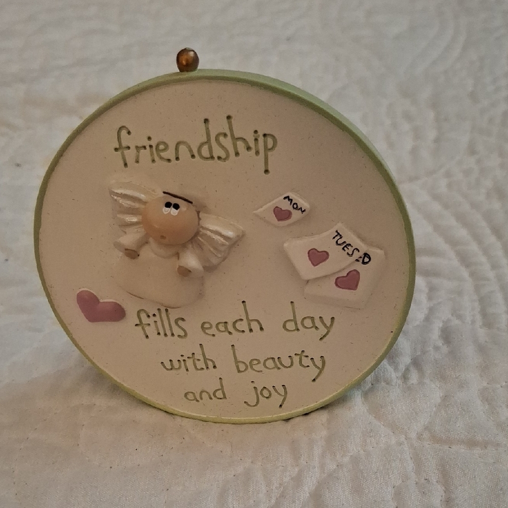 Friendship Angel Wall Decor with Pink Accents